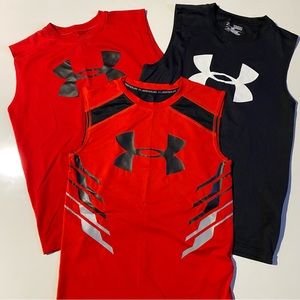 Under Armour Boys Tank Top Shirts Medium -EUC 3 Tank bundle